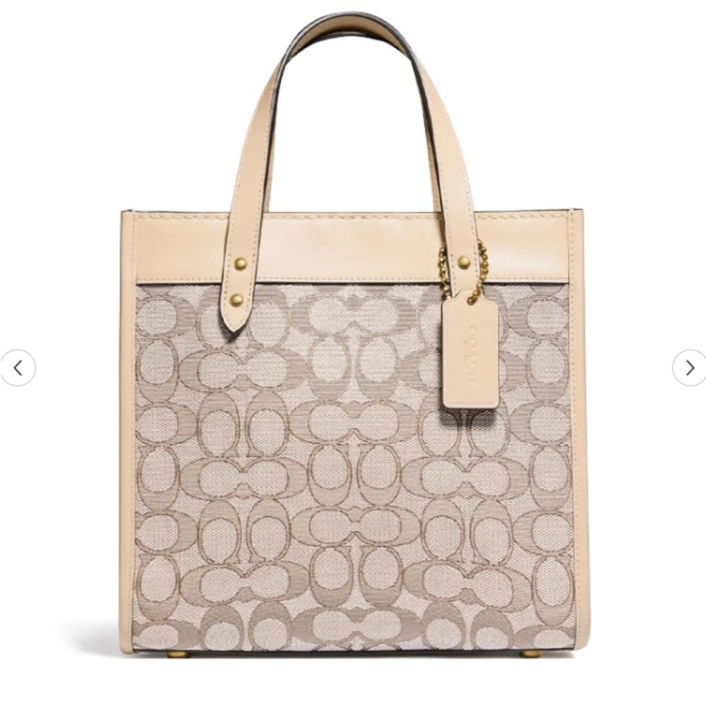Coach C3865 Field Tote 22 In Signature Jacquard Stone Ivory